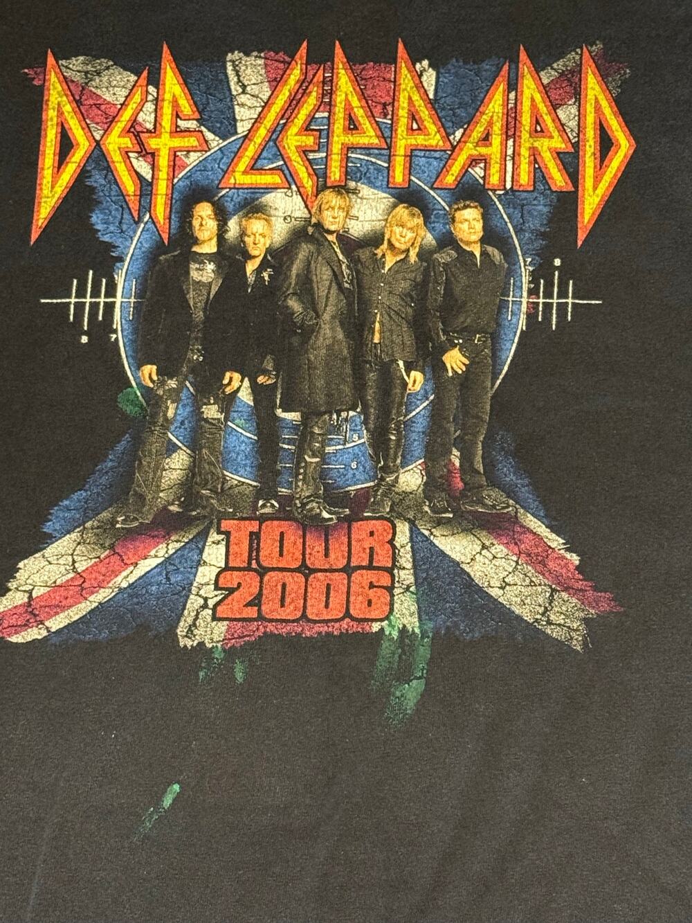 Def Leppard Rock Brigade Tour 2006 T Shirt Mens L Black Double Sided Tour Dates